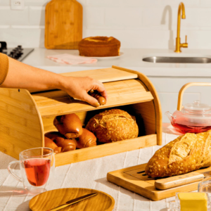 Porta-pão de bambu